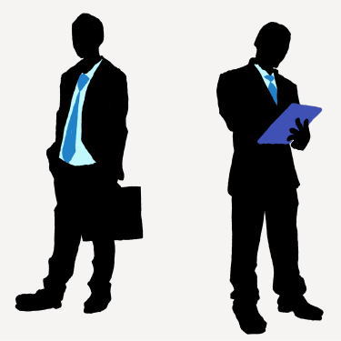 二人のサラリーマンのイラスト