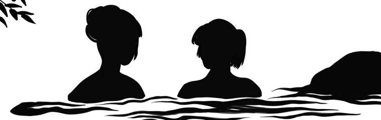 女風呂のシルエット