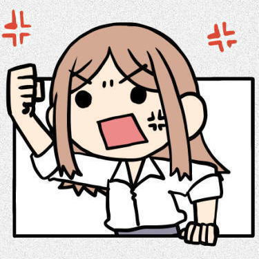 「コラー」と叫ぶ女性のイラスト