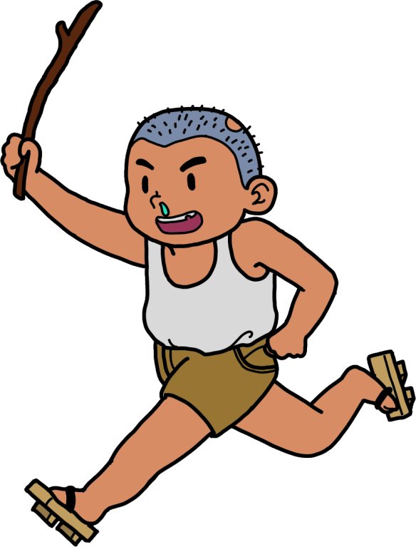 鼻たれのガキのイラスト